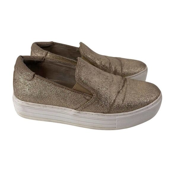 Kenneth Cole Metallic Rose Gold Platform Sneakers Womens Size 8 Slip On Casual - Picture 1 of 8